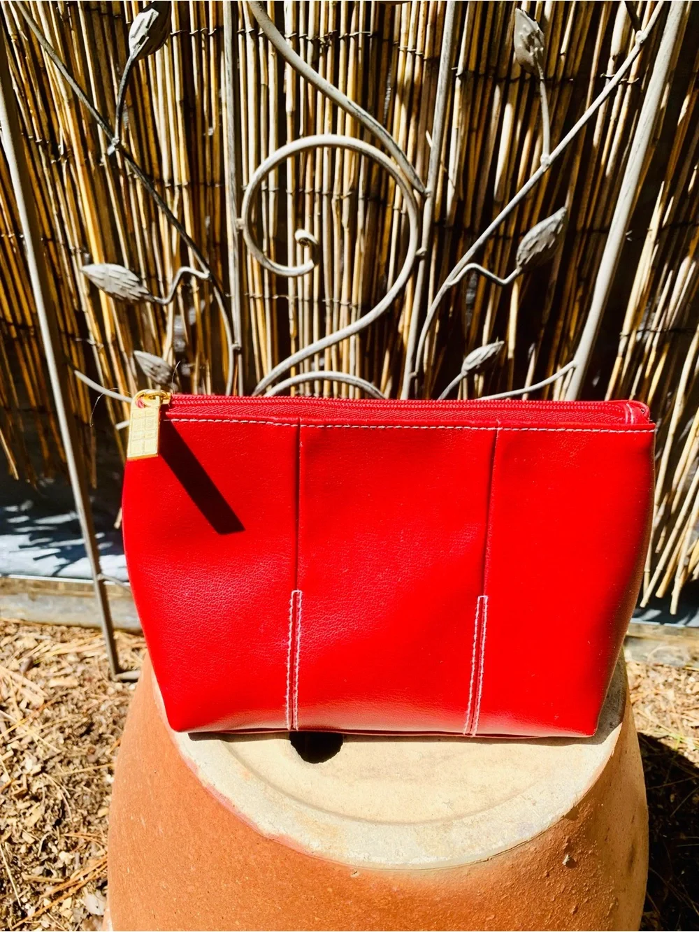 Elizabeth Arden Red Leather Cosmetic Pouch - Women Bags